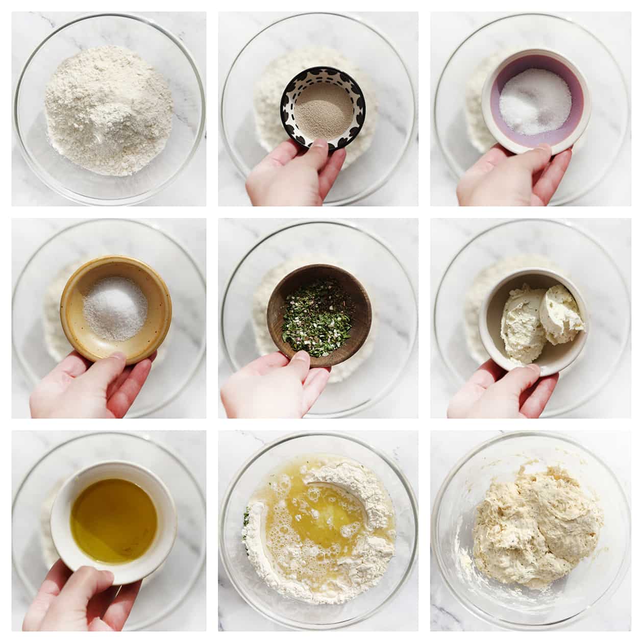 Deeg mengen en kneden voor de roomkaasbroodjes