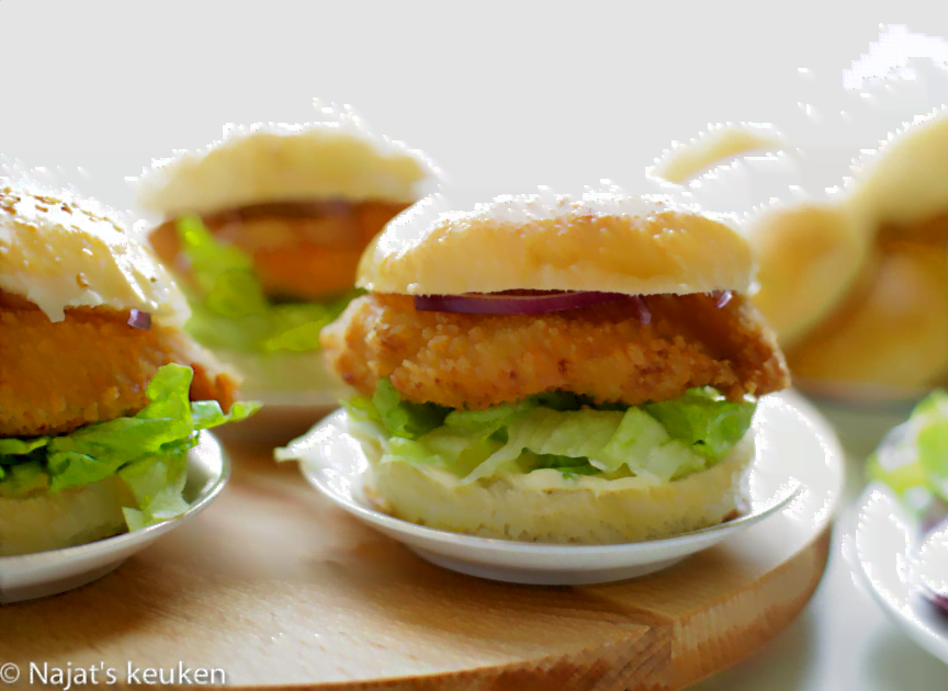 Krokante kipfiletburger