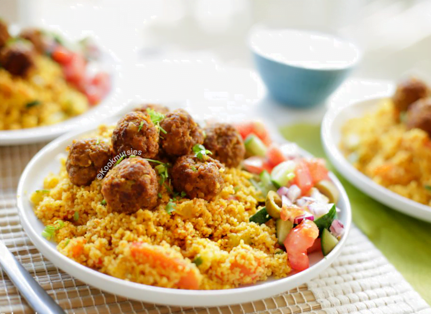 Bulgur met gehaktballen