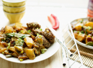 Sweet aardappels met gehakt