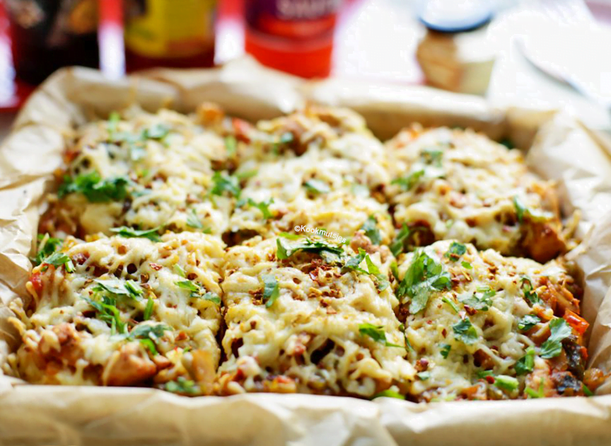 Hete aardappel-kipschotel