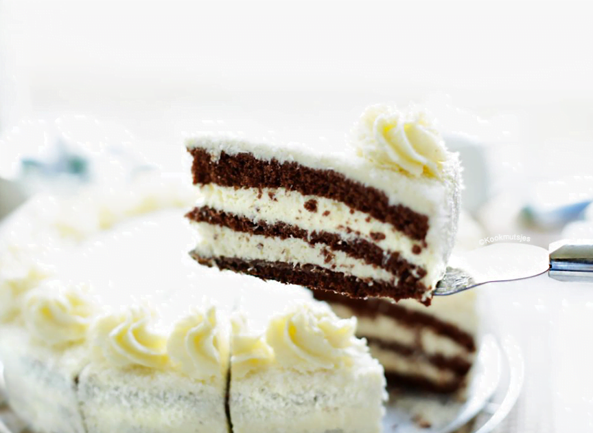 Chocolade kokos taart