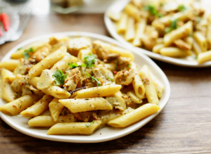 Champignonpasta met kip