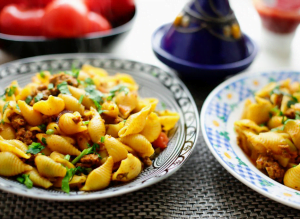 Marokkaanse pasta met gehakt