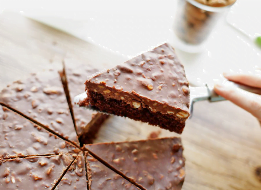 Chocolade cake met amandelen