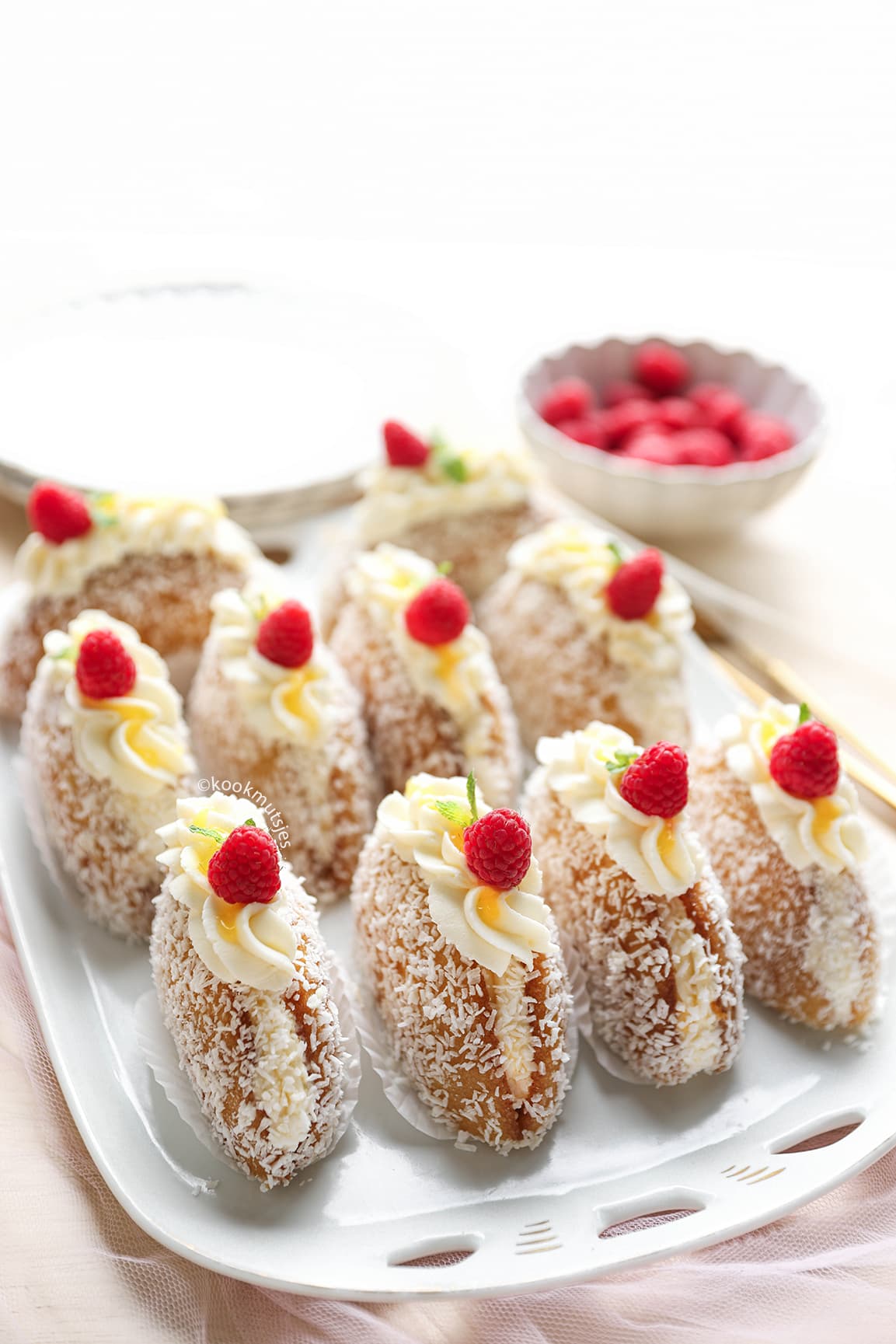 No bake kokosgebakjes eindresultaat Kookmutsjes