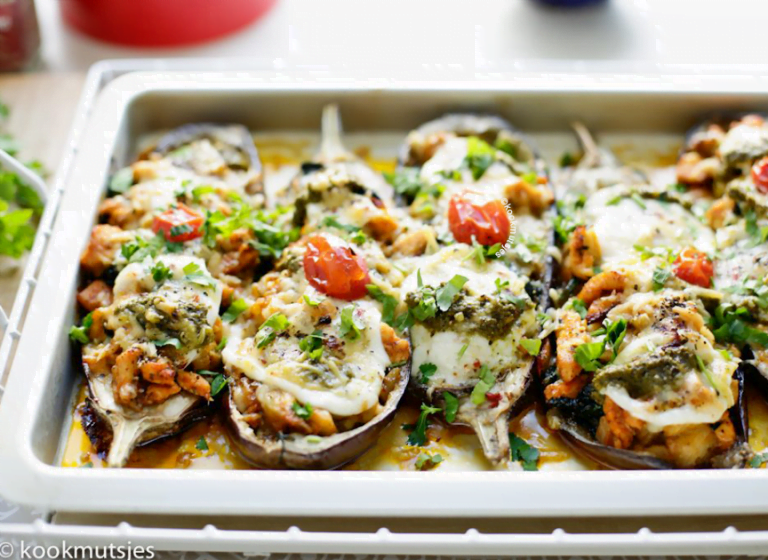 Aubergineschotel met kip