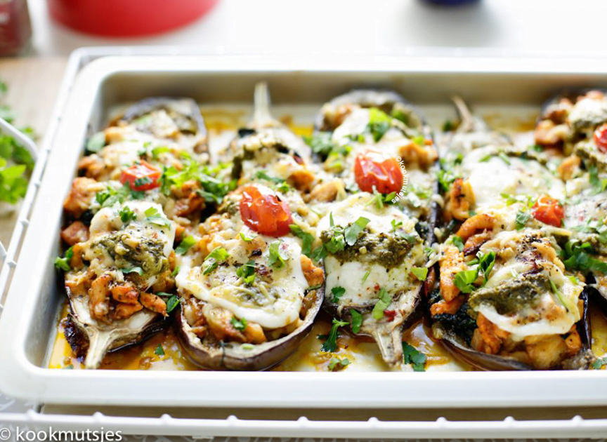 Aubergineschotel met kip