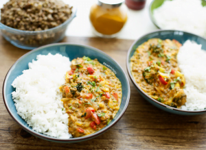 Linzen in romige groentesaus