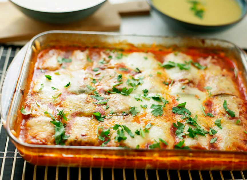 Gevulde courgetterollen met gehakt