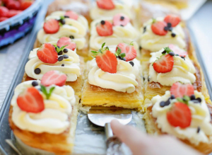 Simpele gele room dessert