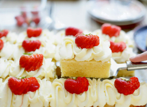 Natte vla griesmeelcake