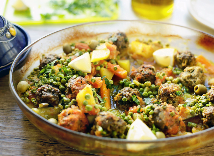 Ovenschotel met gehaktballen en groenten