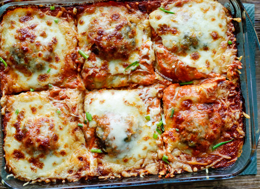 Aardappelschotel met gehaktballen