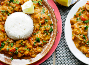 Garnalen in een romig Marokkaanse saus