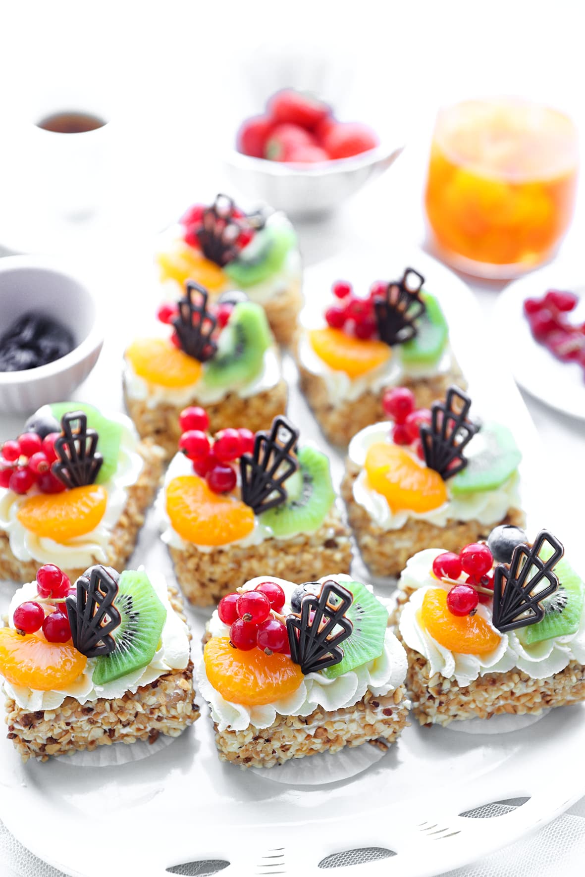 Slagroomtaartjes (no bake) eindresultaat Kookmutsjes