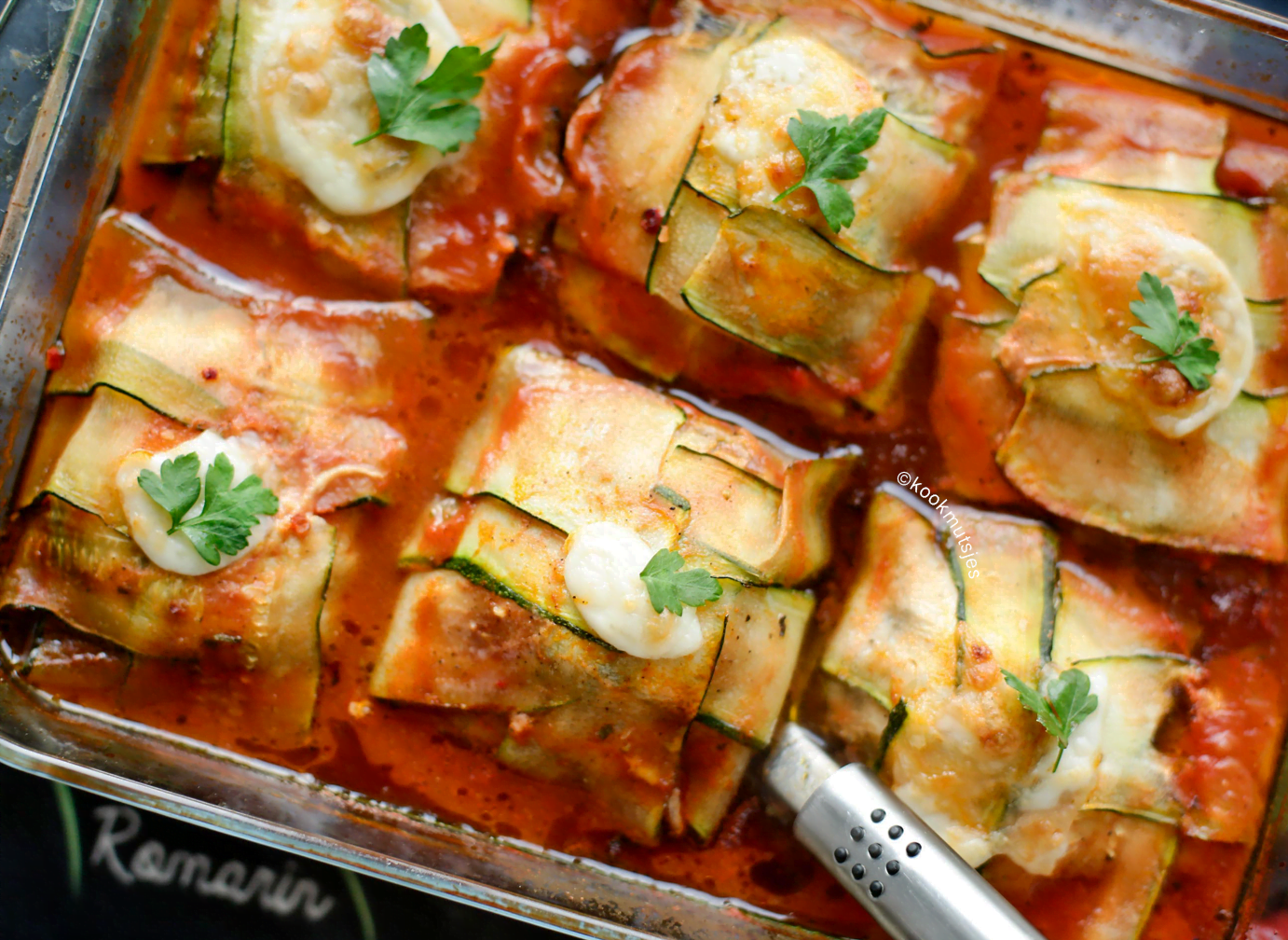 Courgette pakketjes met kip