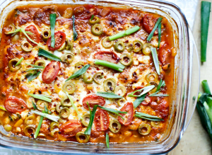 Courgetteschotel met vis