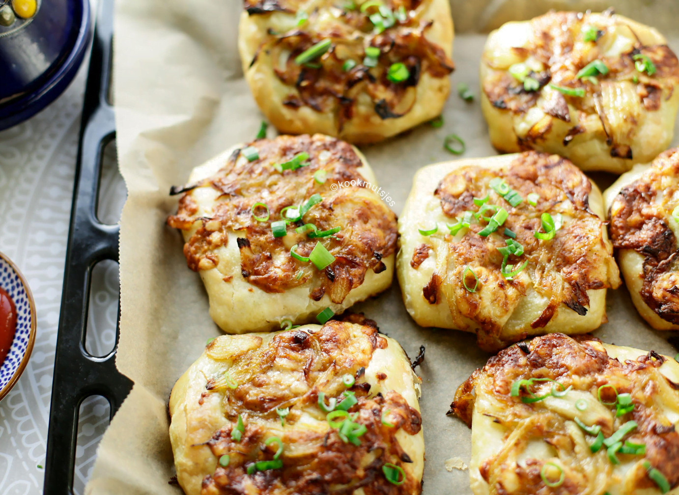 Gehakt pakketjes met kaas-ui