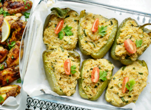 Gevulde groene paprika’s