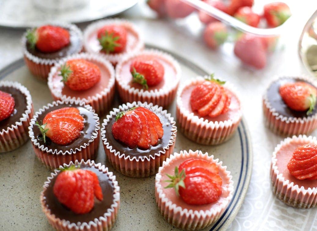 Aardbeien cheesecakes