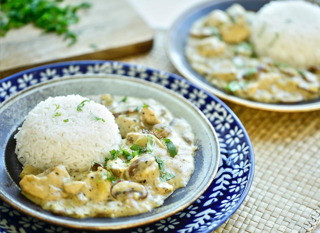 Romige kip met champignons