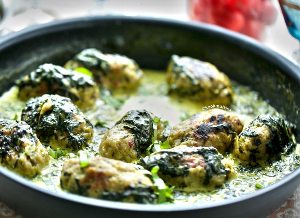 Kip in spinazie-roomsaus