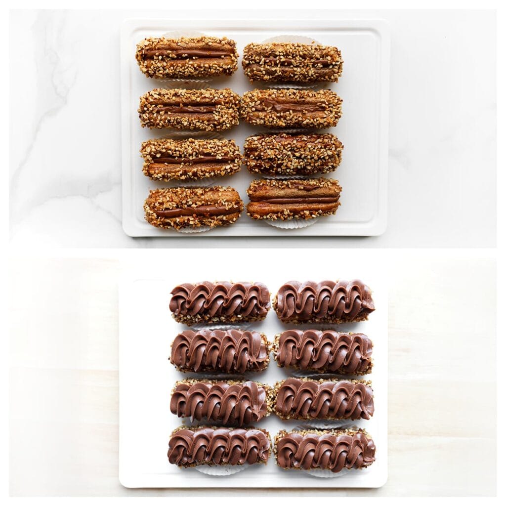 Spuit bovenop een toef room voor de finishing touch.