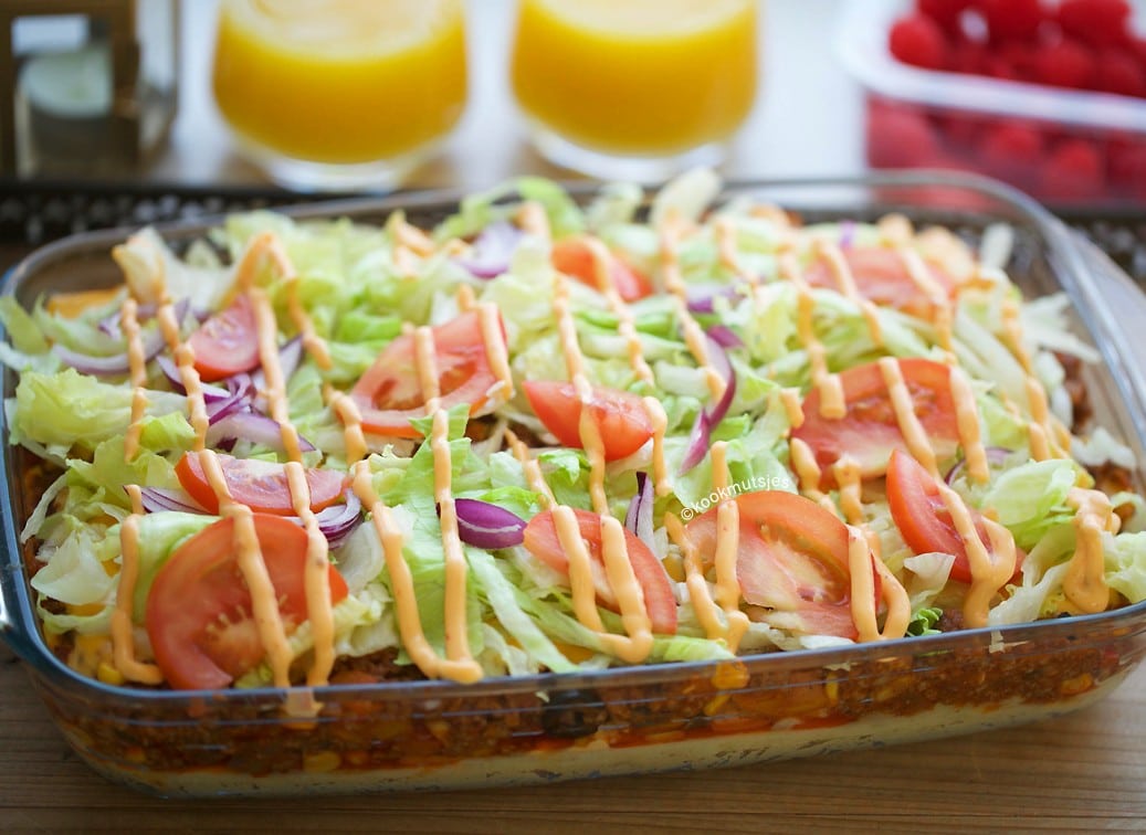 Aardappel-gehaktschotel met cheddar kaas