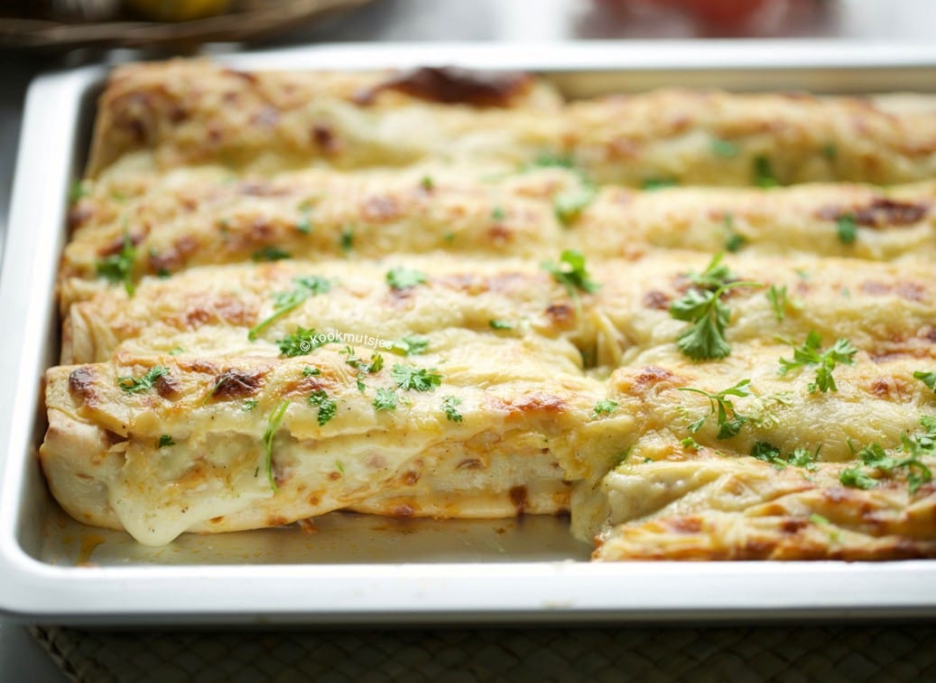 Gevulde pannenkoek met gehakt