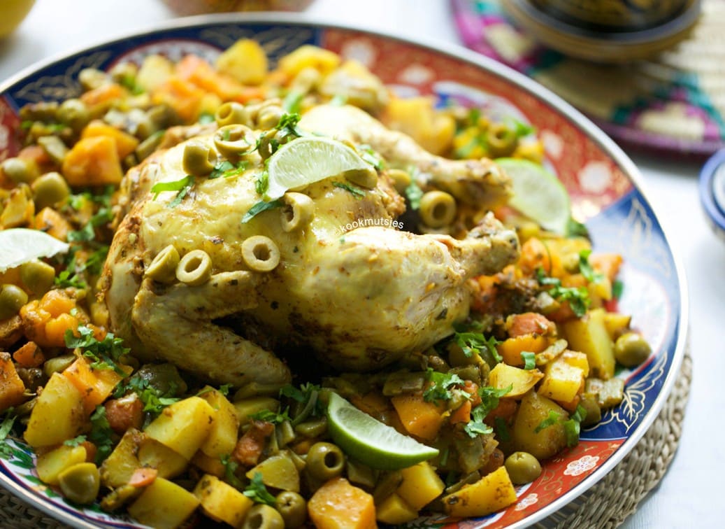 Gestoomde kip met groentes