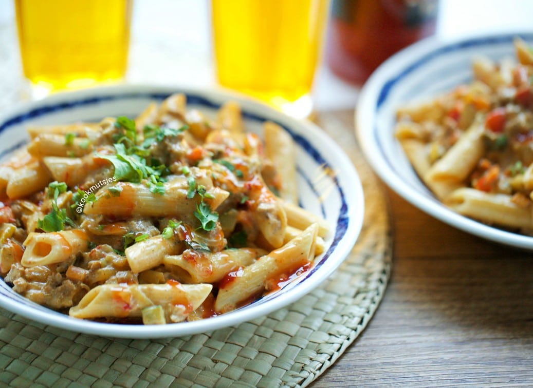 Sweet chili pasta met gehakt