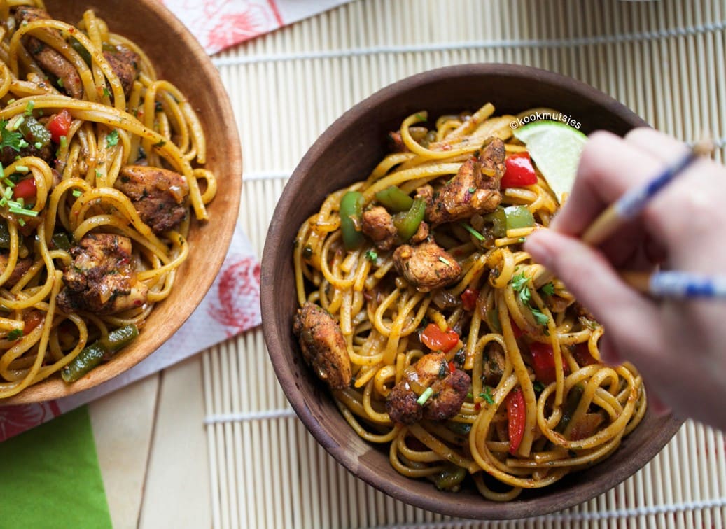 Spaghetti met kip