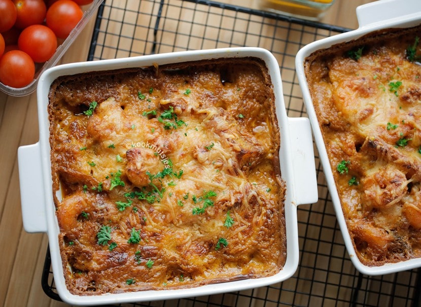 Aardappels met kazige gamba