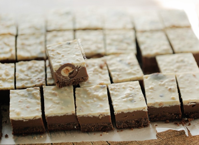 Chocolade fudge met hazelnoten (no bake)