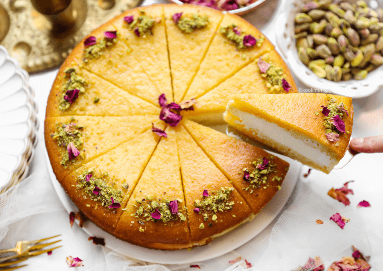 Basbousa cheesecake