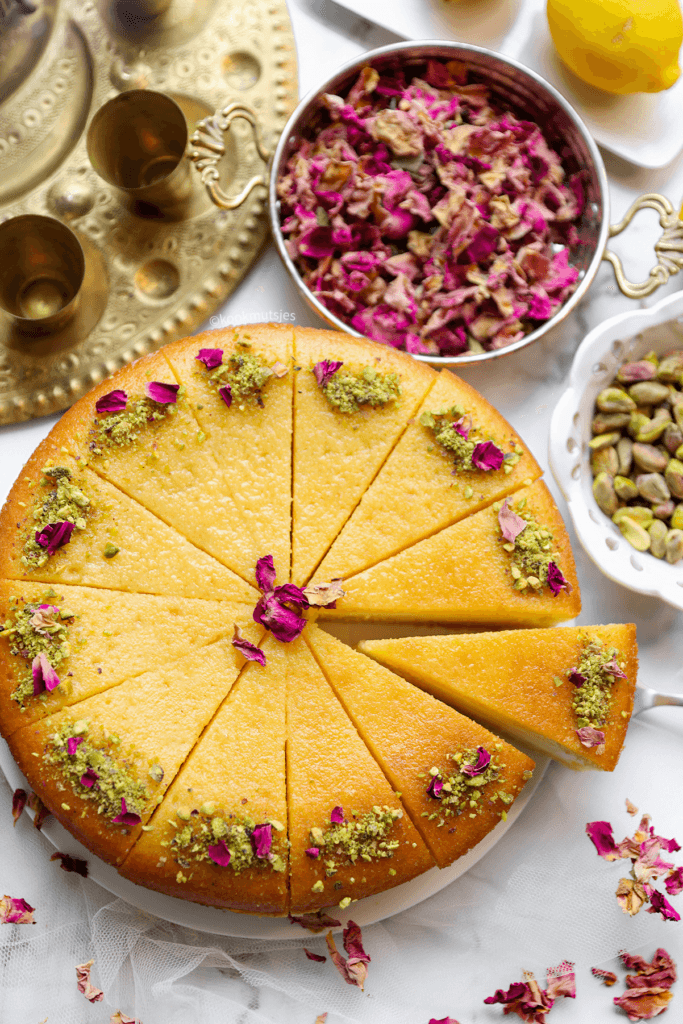 Basbousa cheesecake eindresultaat Kookmutsjes