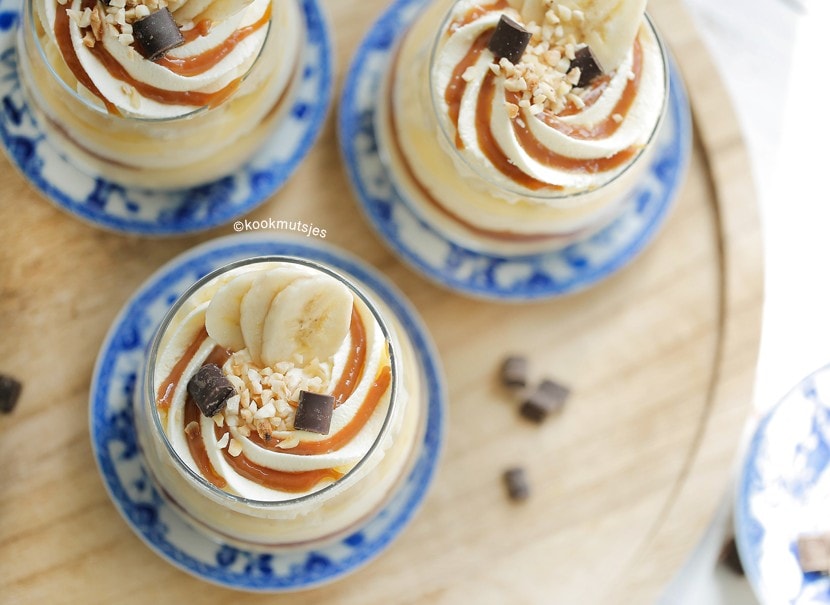 Banaan toetje in glas