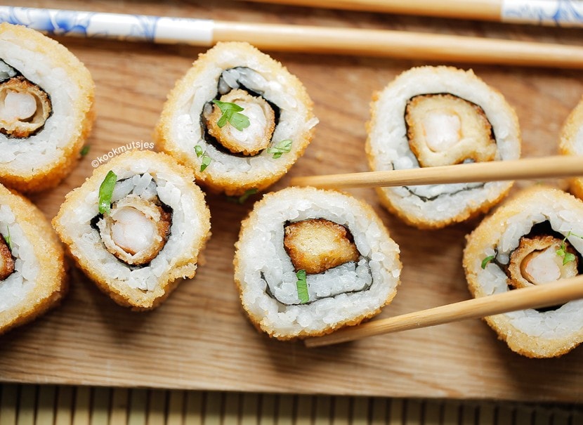 Ebi Tempura Maki (gefrituurde garnalen rol)