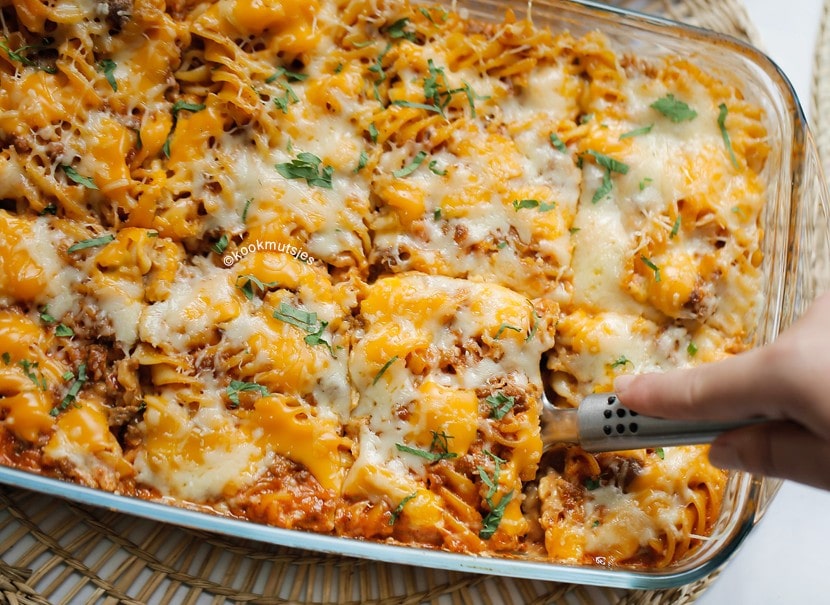 Pastaschotel met gehakt en kaas