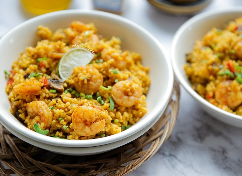 Bulgur met garnalen