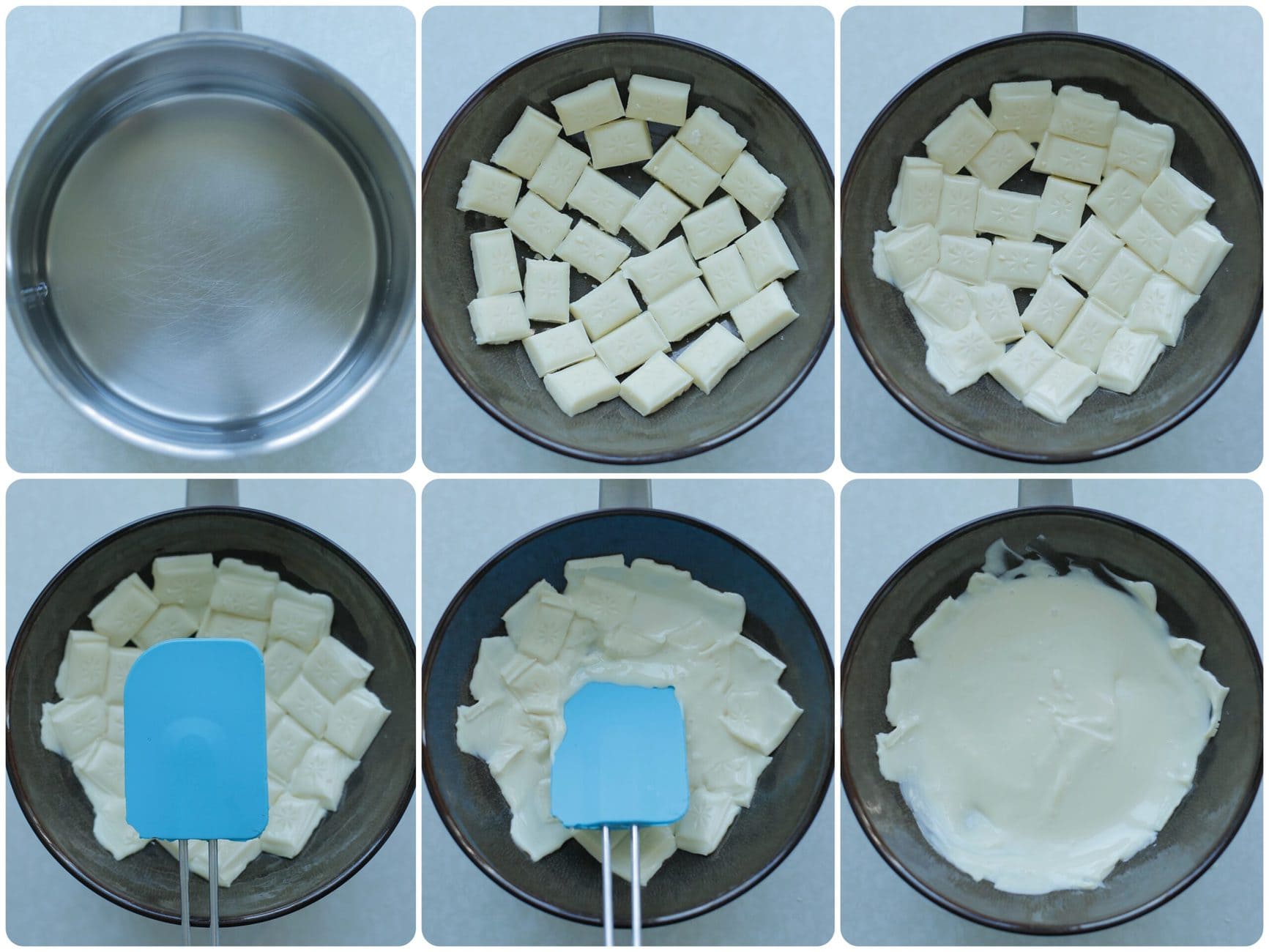 Witte chocolade au bain marie smelten