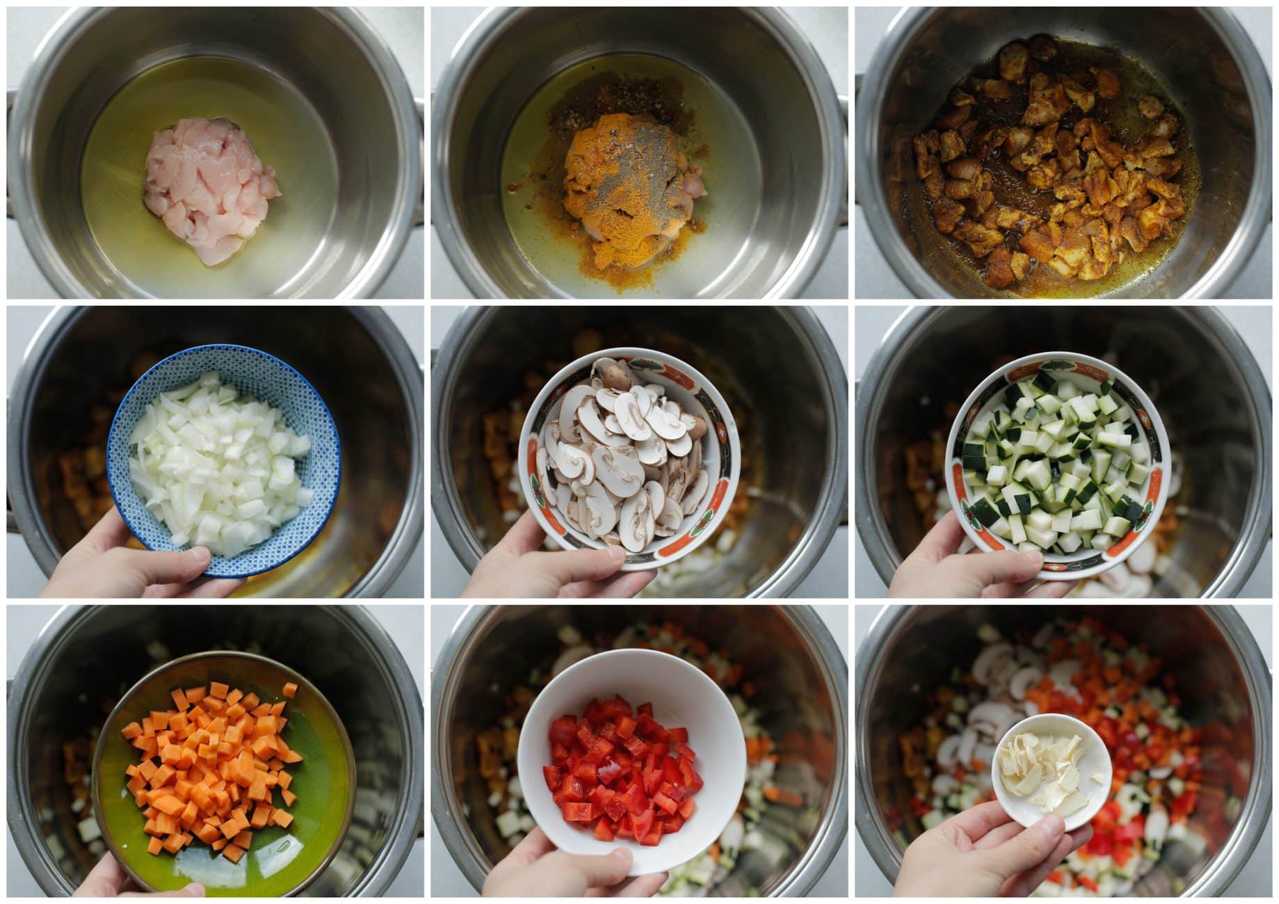 groentes en kip bakken met pasta