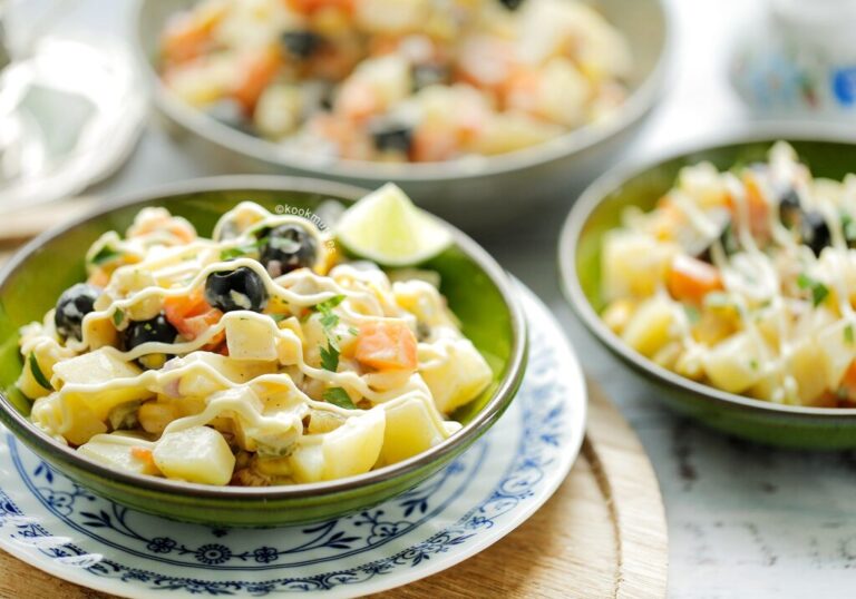 Aardappelsalade met groente