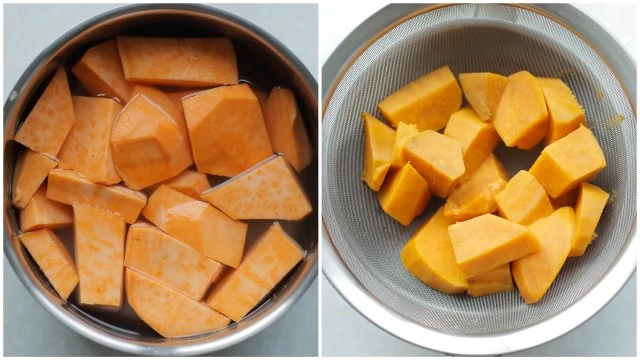 Zoete aardappel koken