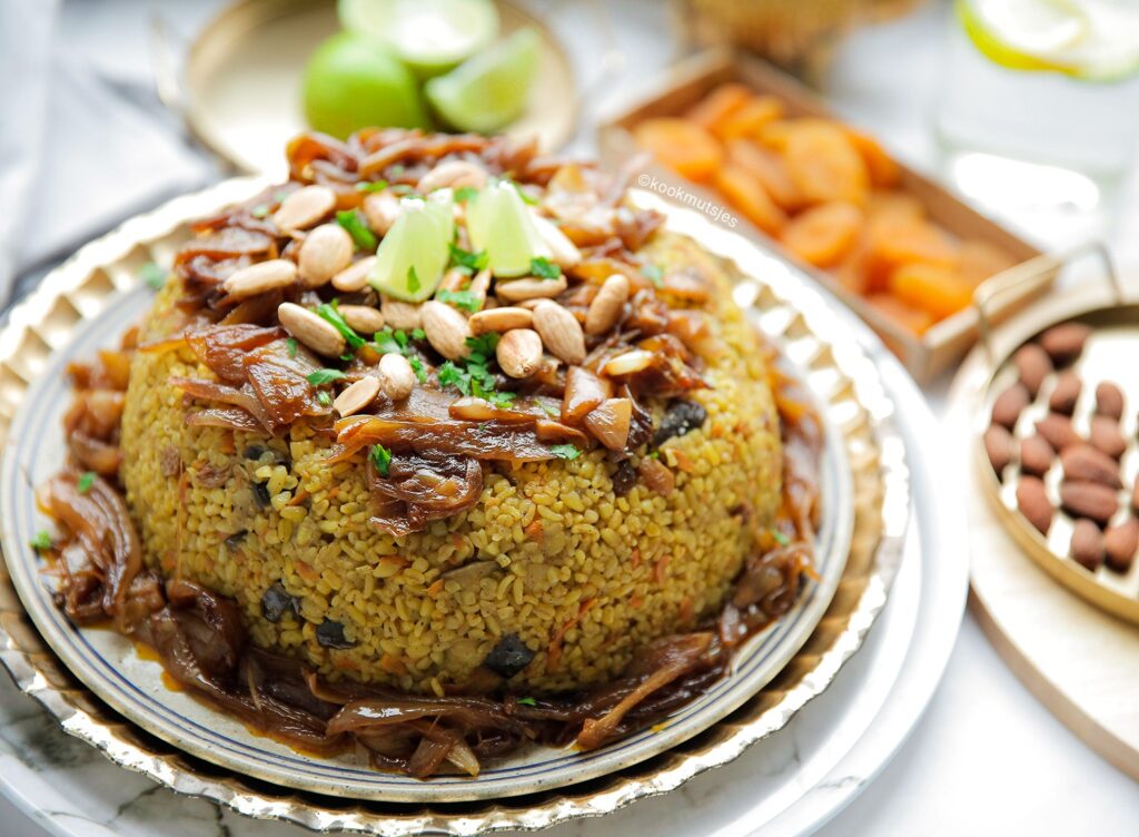 Bulgur gevuld met hete kip