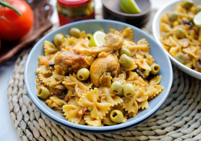 Farfalle met kip