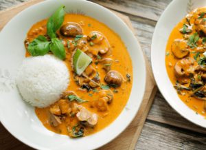 Groenten in romige tomatensaus