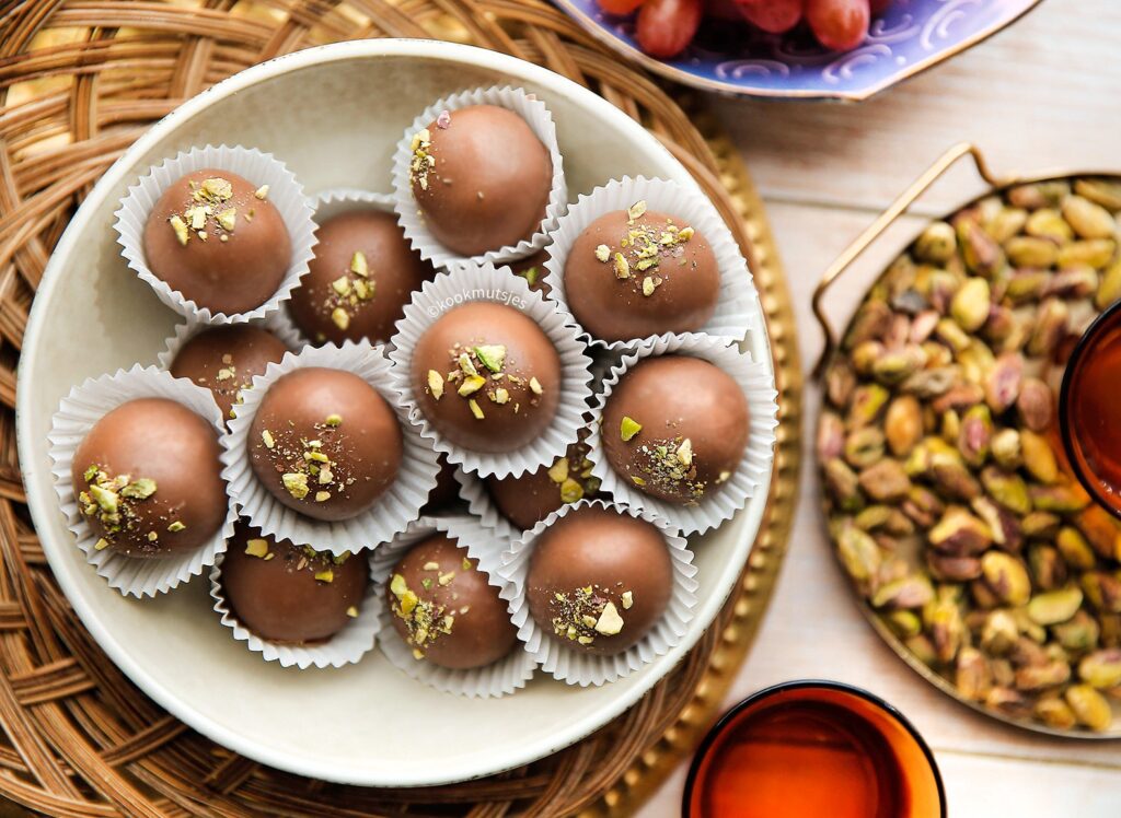 Pistache-kokos truffels