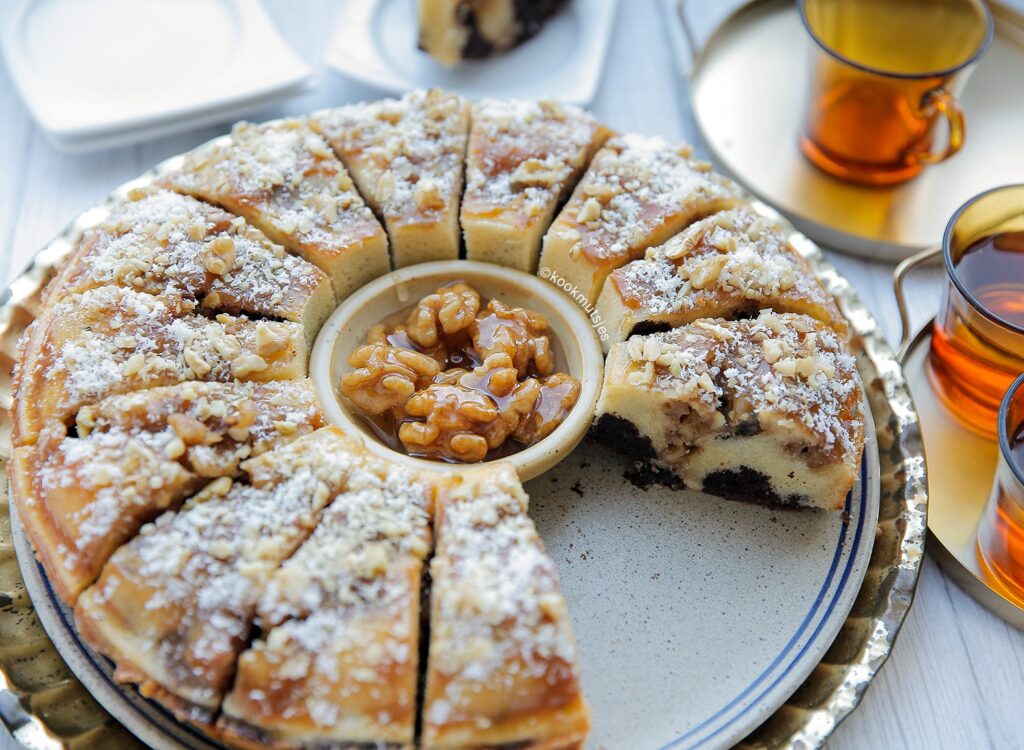 Marmercake met walnoten